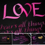 calligraphy art love bears all things