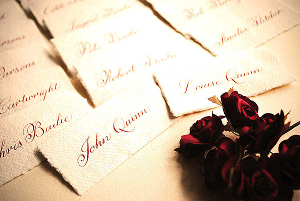 Rustic khadi paper wedding place cards