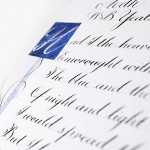 Calligraphy-commission-with-illuminated-letter-and-lavender