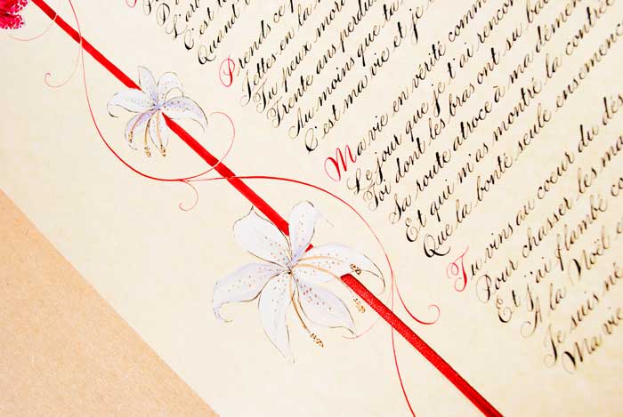 Calligraphy poems for wedding gifts