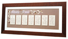 Calligraphy for wedding seating plans