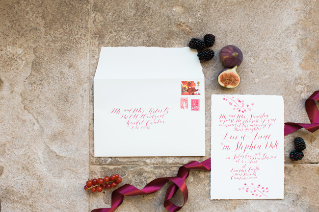 New calligraphy invitation suite photoshoot launch from Lowther Castle – autumn leaves optional!