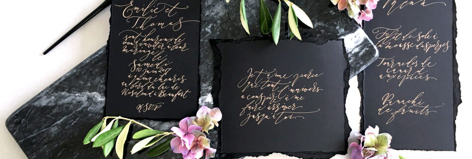 example of modern calligraphy by Claire at By Moon and Tide in Cumbria