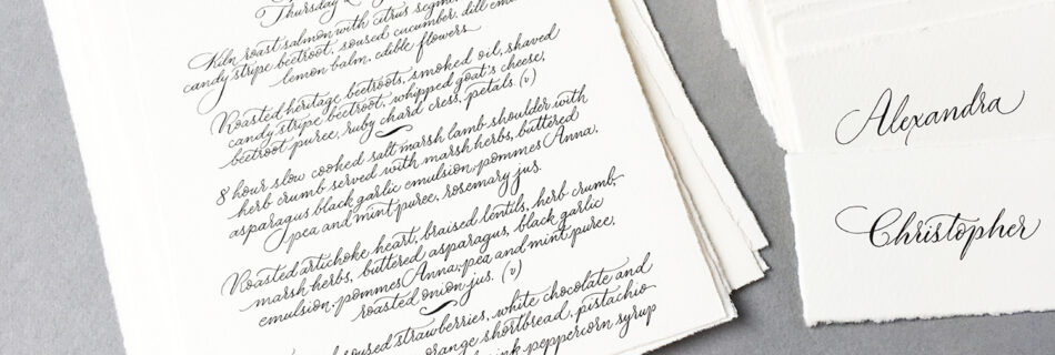 calligrapher uk handwritten wedding menus