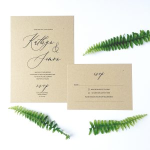 kraft rustic calligraphy font wedding invitation