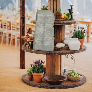 Slate signage for a Lake District wedding styled by Tebbey and Co