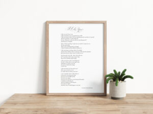 Wedding reading poem print