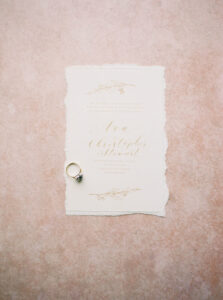 modern calligraphy wedding invitation from by Moon and Tide