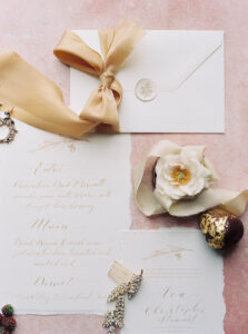 Handwritten calligraphy wedding stationery from Claire at By Moon and Tide