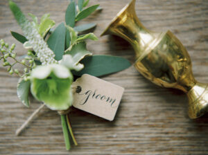 Kraft calligraphy place names tag on dinky card