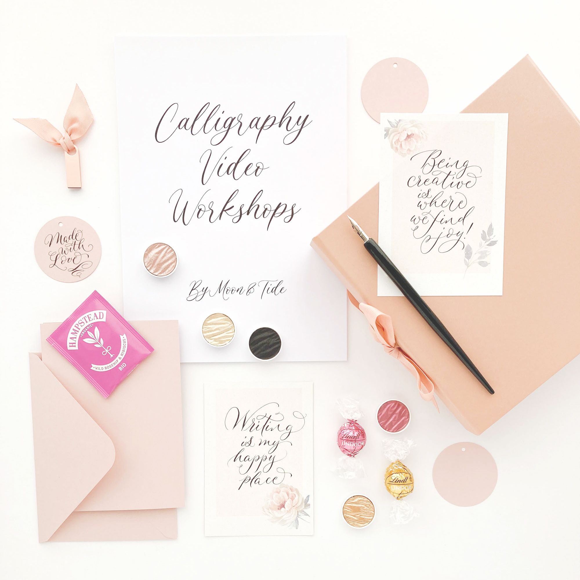 modern calligraphy videos and workshop kit from By Moon and Tide