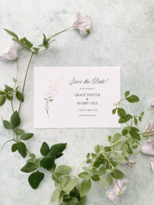 Botanical wedding Save the Date cards from By Moon & Tide