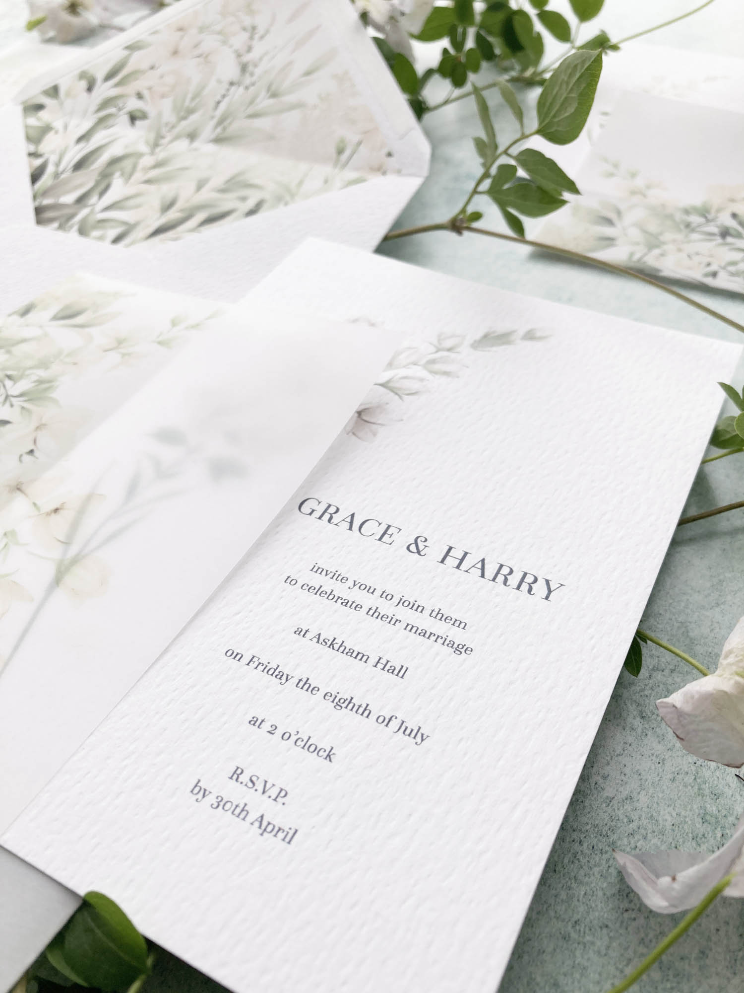 Botanical wedding stationery suite from By Moon & Tide