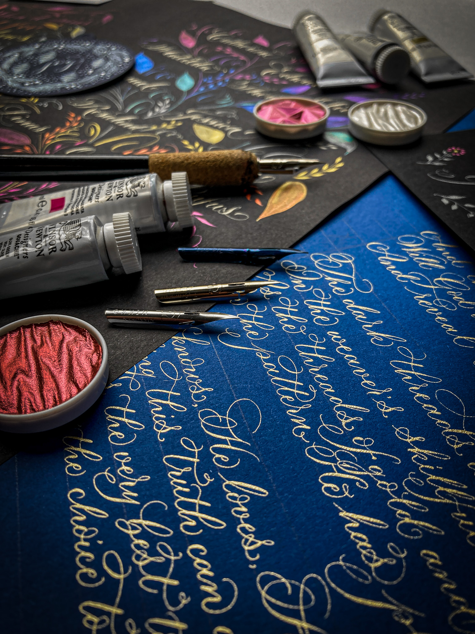 contemporary calligraphy art from workshops in Cumbria