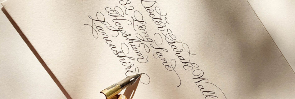 calligraphy envelope addressing for weddings UK