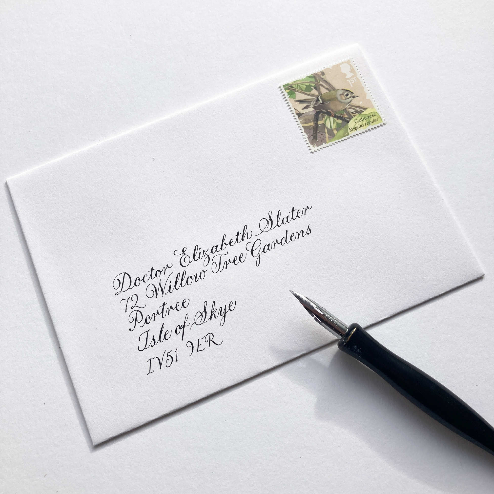 Copperplate style for modern calligraphy envelope addressing