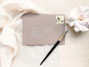Wedding envelope calligraphy north west UK covering Cumbria, Lancashire, Manchester Yorkshire Scotland Wales and England