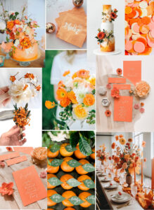 mandarin orange wedding ideas UK calligrapher