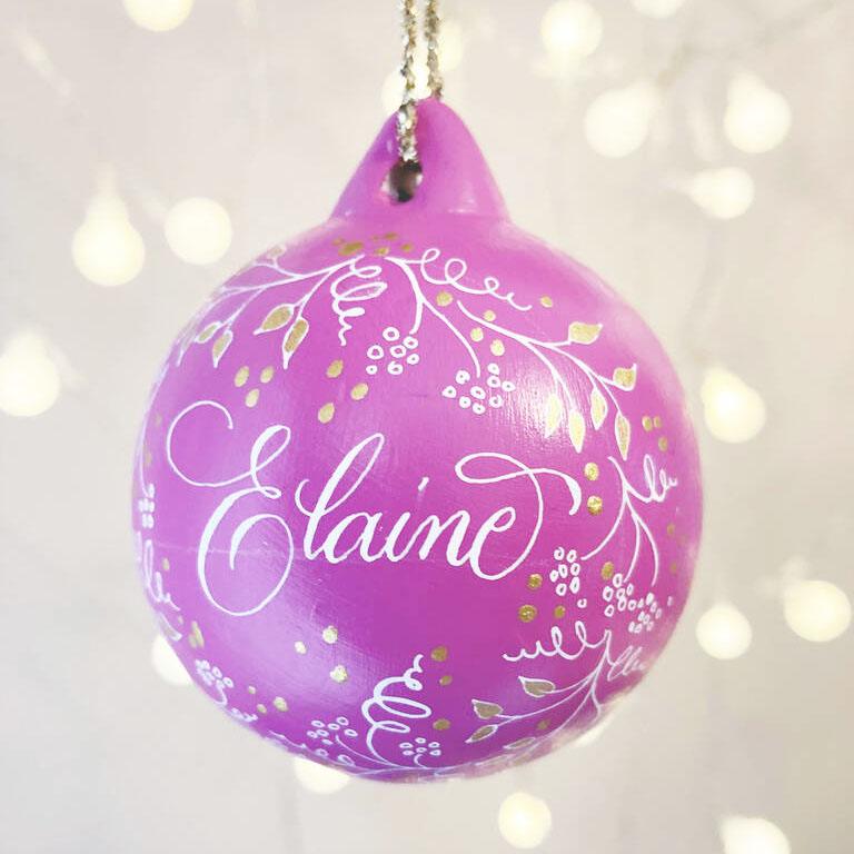 personalised bauble with detail UK