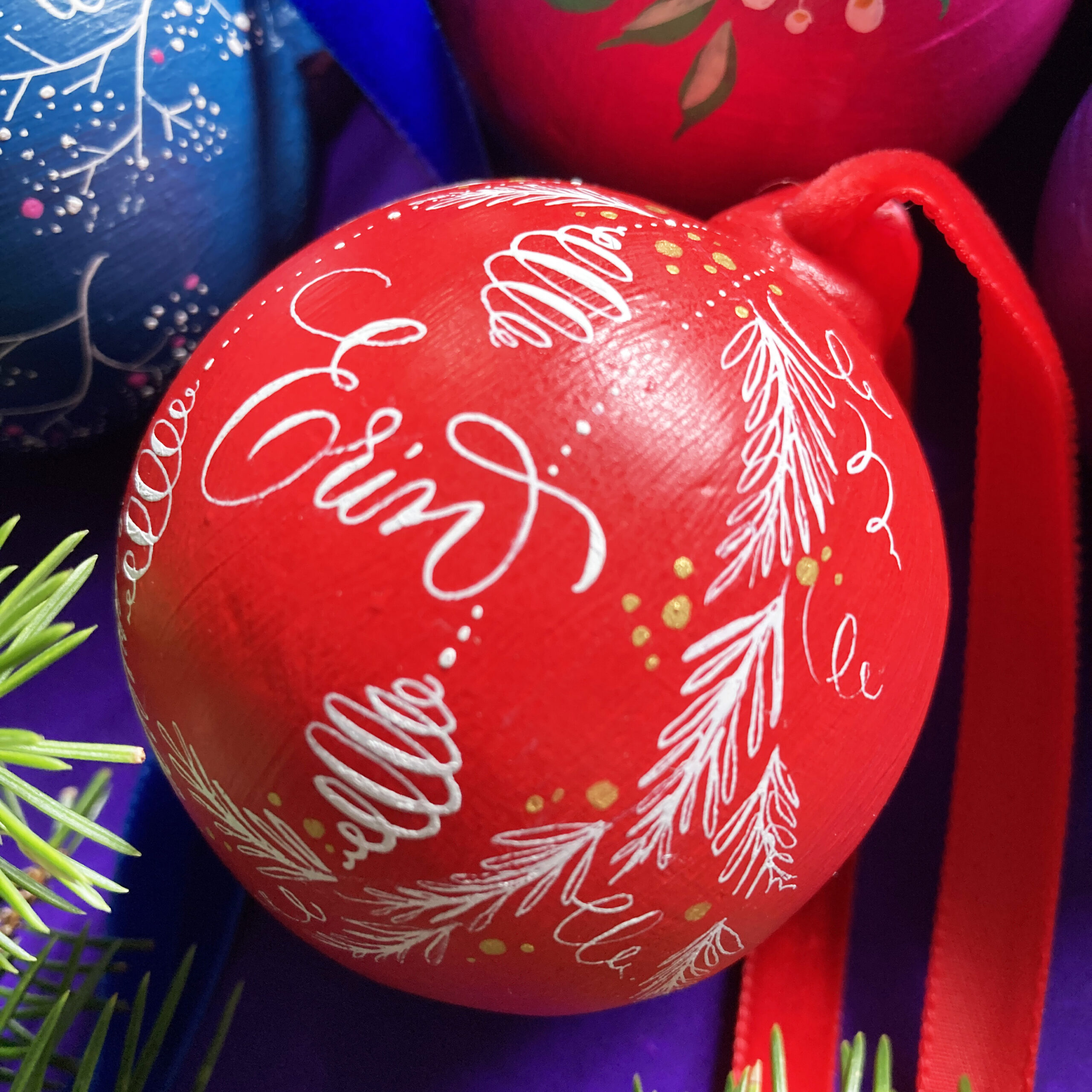 personalised handpainted name bauble