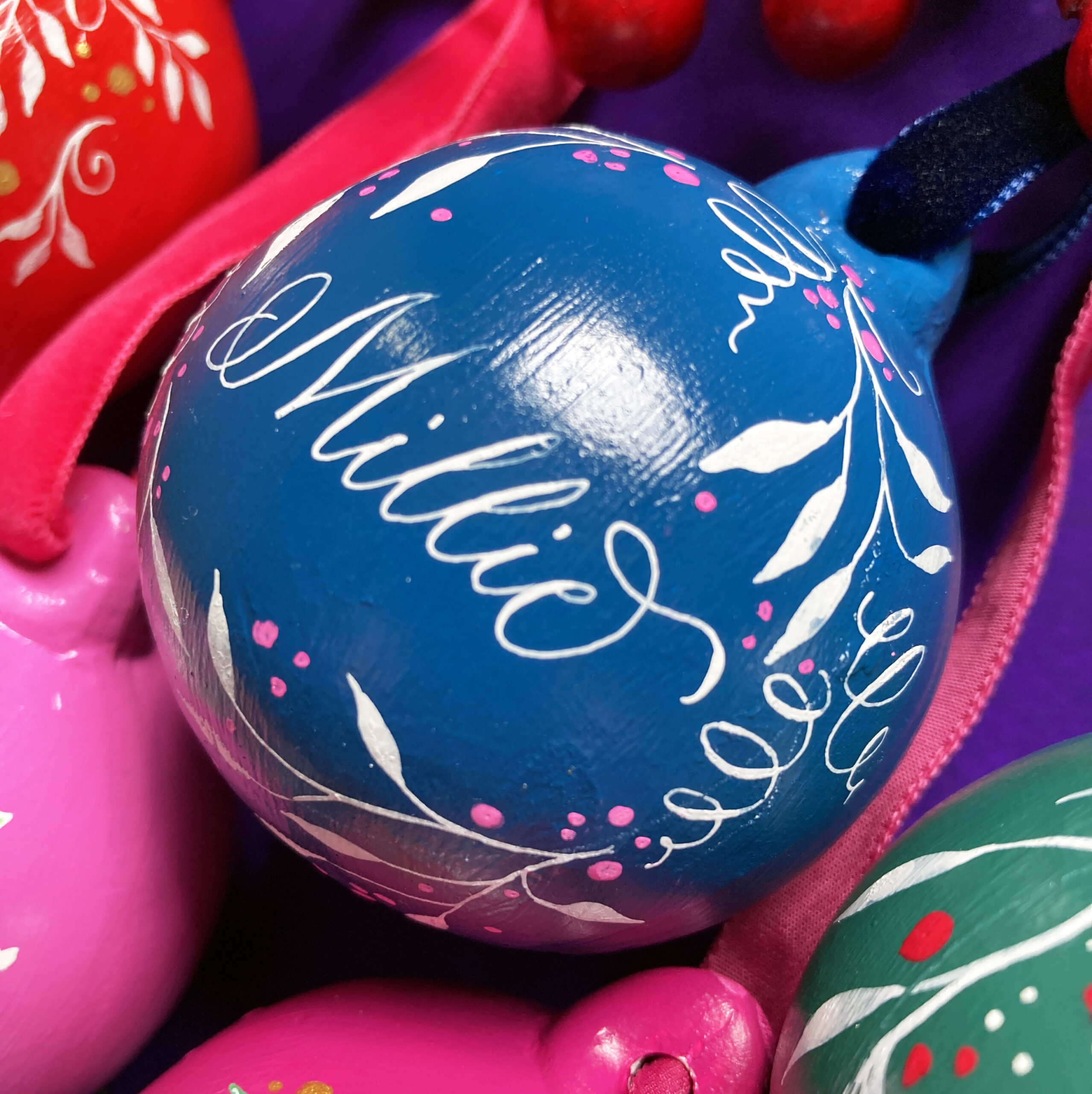 personalised handpainted name bauble