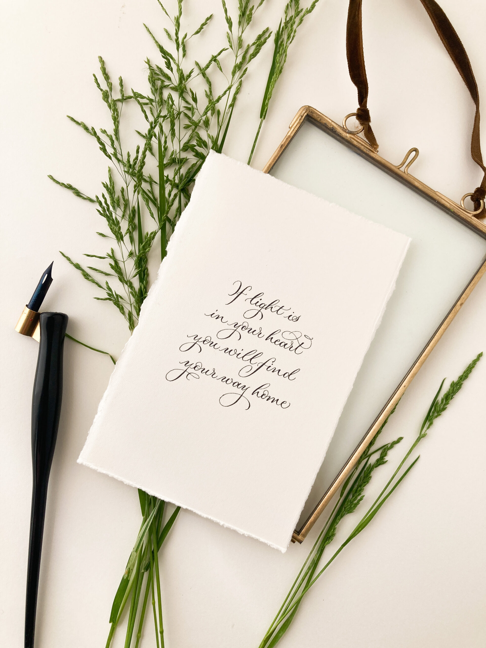 framed calligraphy quote from By Moon and Tide Lake District UK